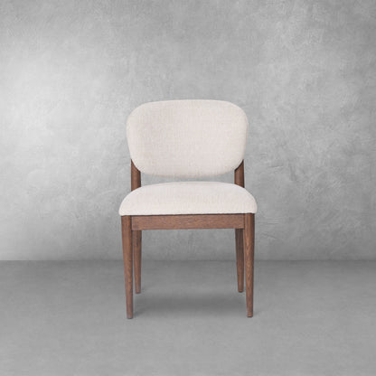 Chaise de salle à manger JoJo Fletcher Sawyer en chêne et tissu d'herbe, marron