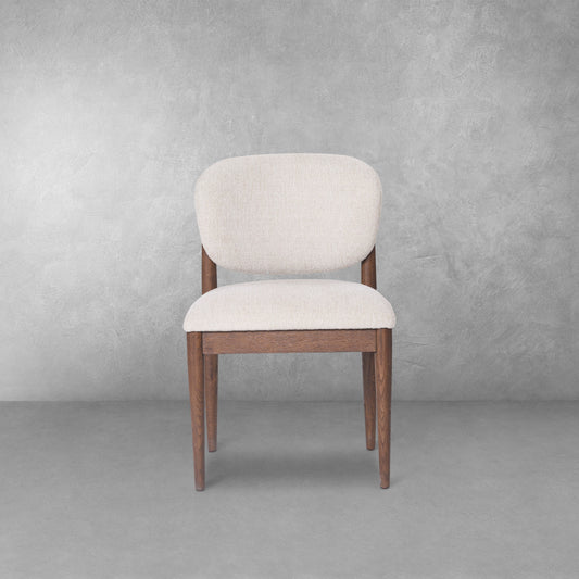 Chaise de salle à manger JoJo Fletcher Sawyer en chêne et tissu d'herbe, marron