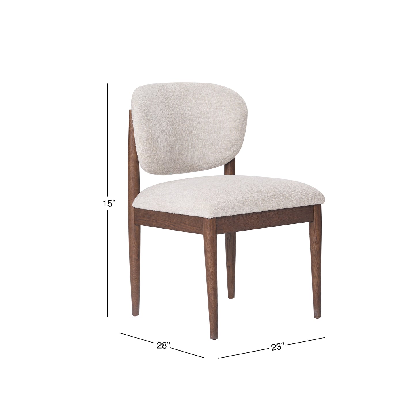 Chaise de salle à manger JoJo Fletcher Sawyer en chêne et tissu d'herbe, marron