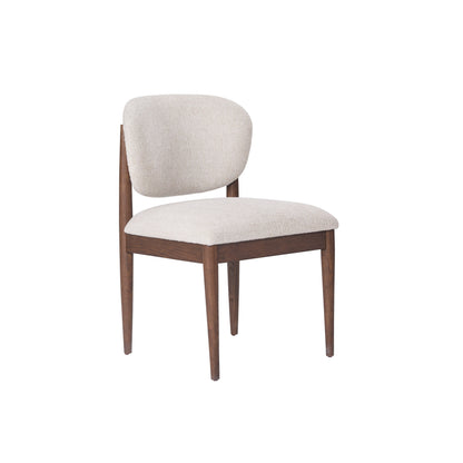 Chaise de salle à manger JoJo Fletcher Sawyer en chêne et tissu d'herbe, marron