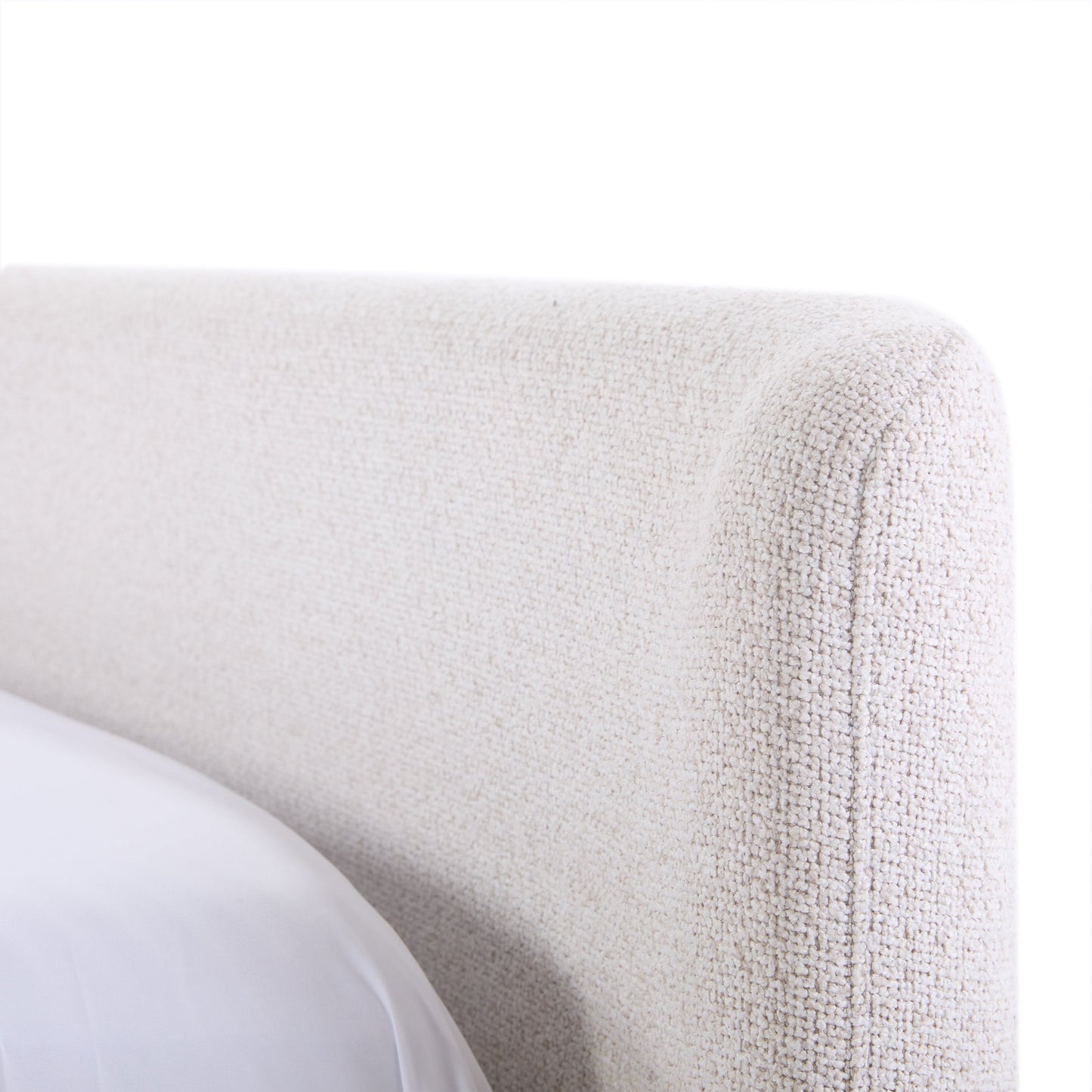 Lit traîneau tissé texturé Luciano de JoJo Fletcher, taille King, couleur crème