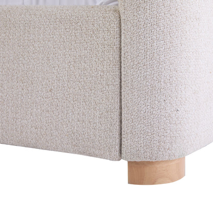 Lit traîneau tissé texturé Luciano de JoJo Fletcher, taille King, couleur crème