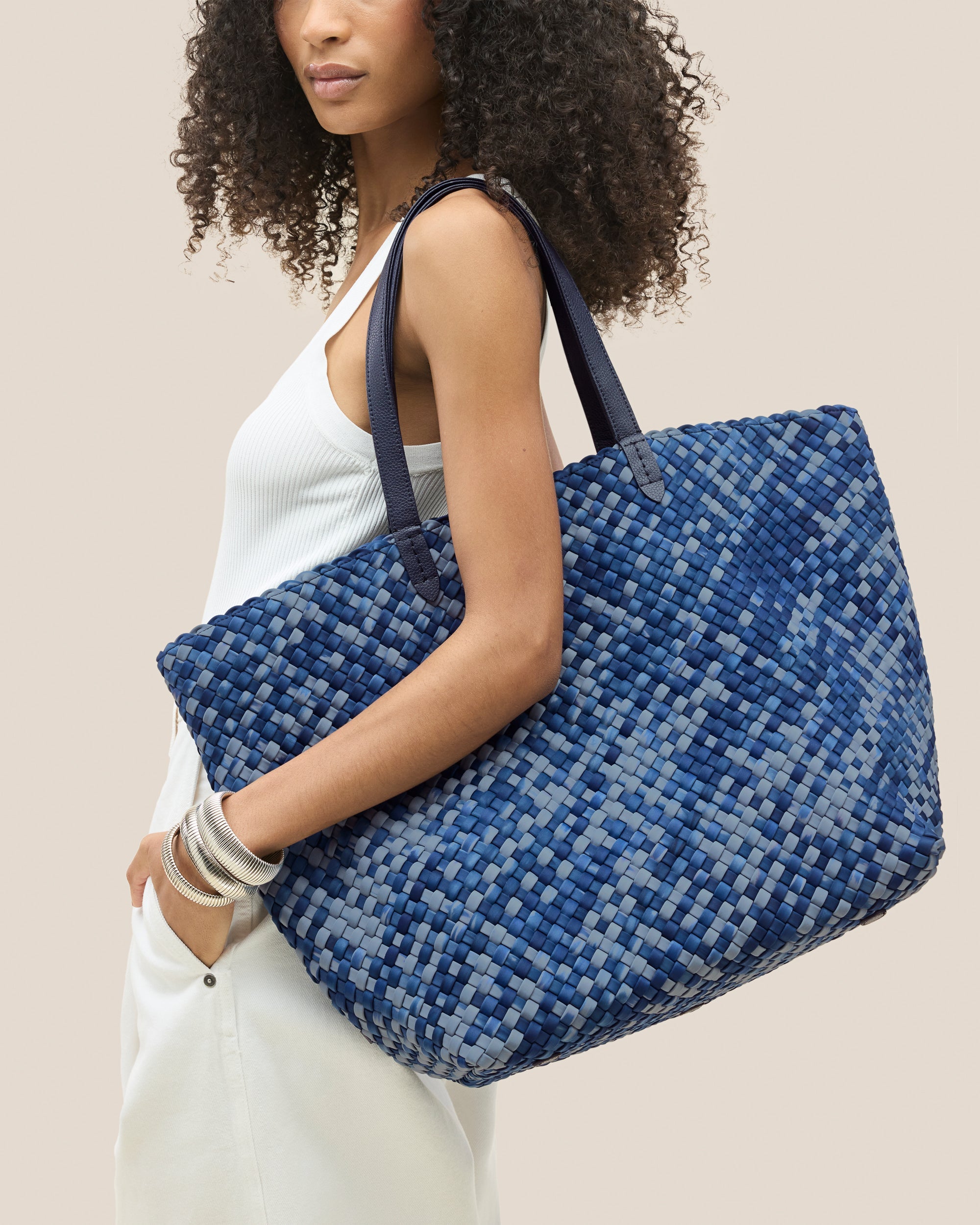 Grand sac fourre-tout Jetsetter aquarelle | Paros