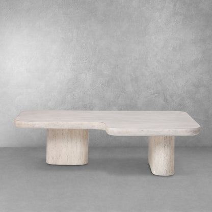 Table basse Vienne en faux travertin