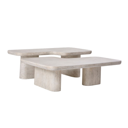 Table basse Vienne en faux travertin
