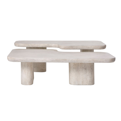 Table basse Vienne en faux travertin