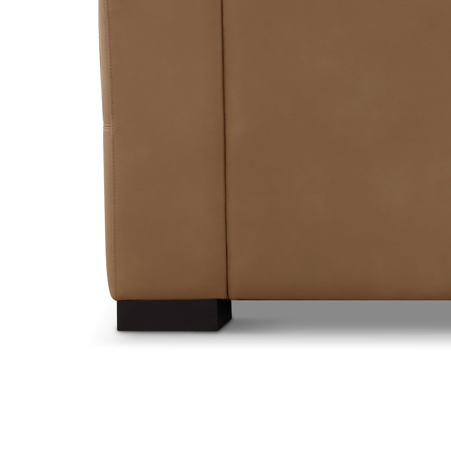 Canapé d'angle Klyden en cuir, marron selle