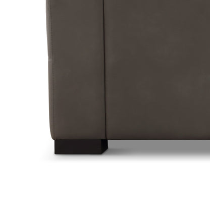 Canapé d'angle Klyden en cuir pleine fleur, gris