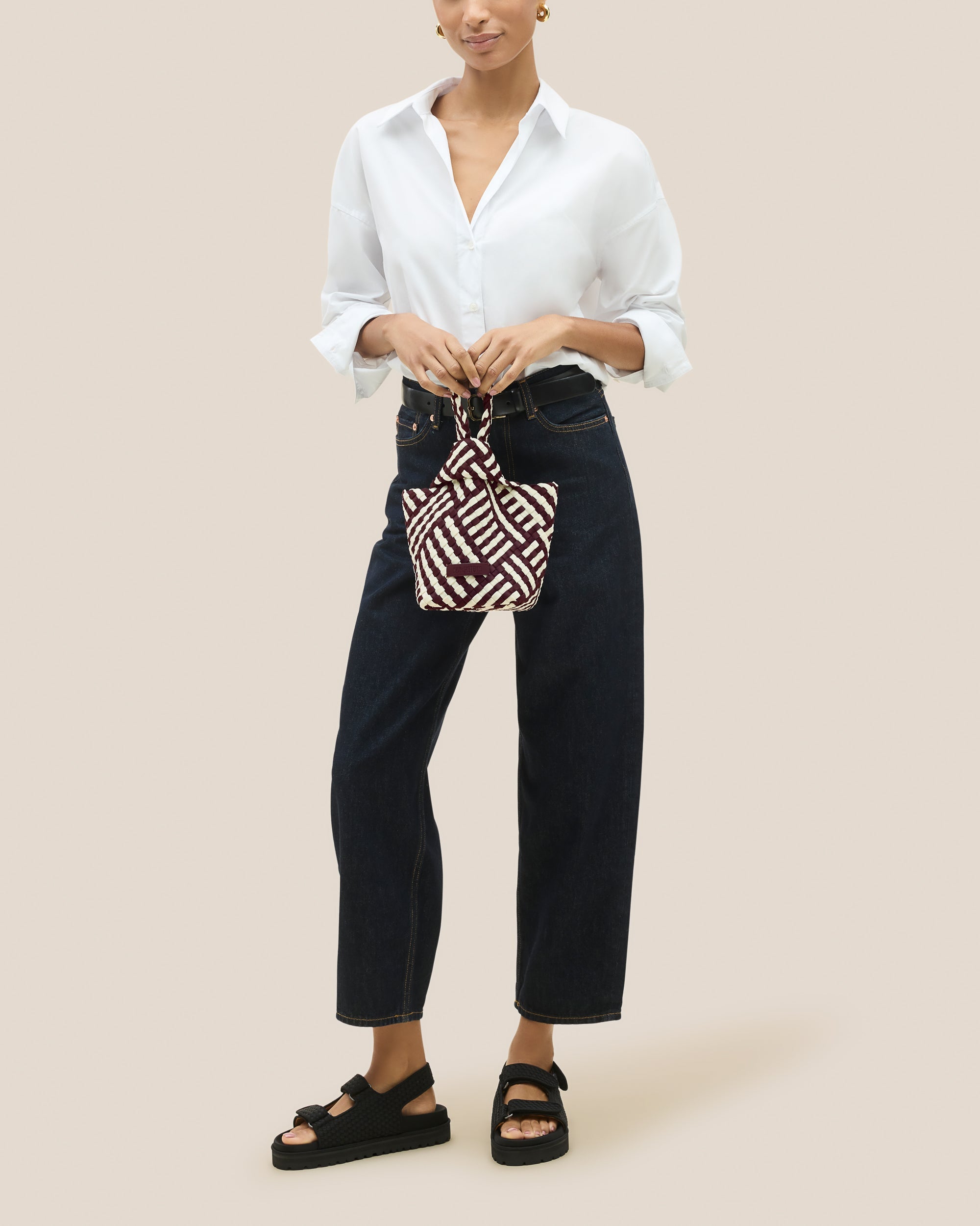 Pochette Kyoto à rayures géométriques | Roma