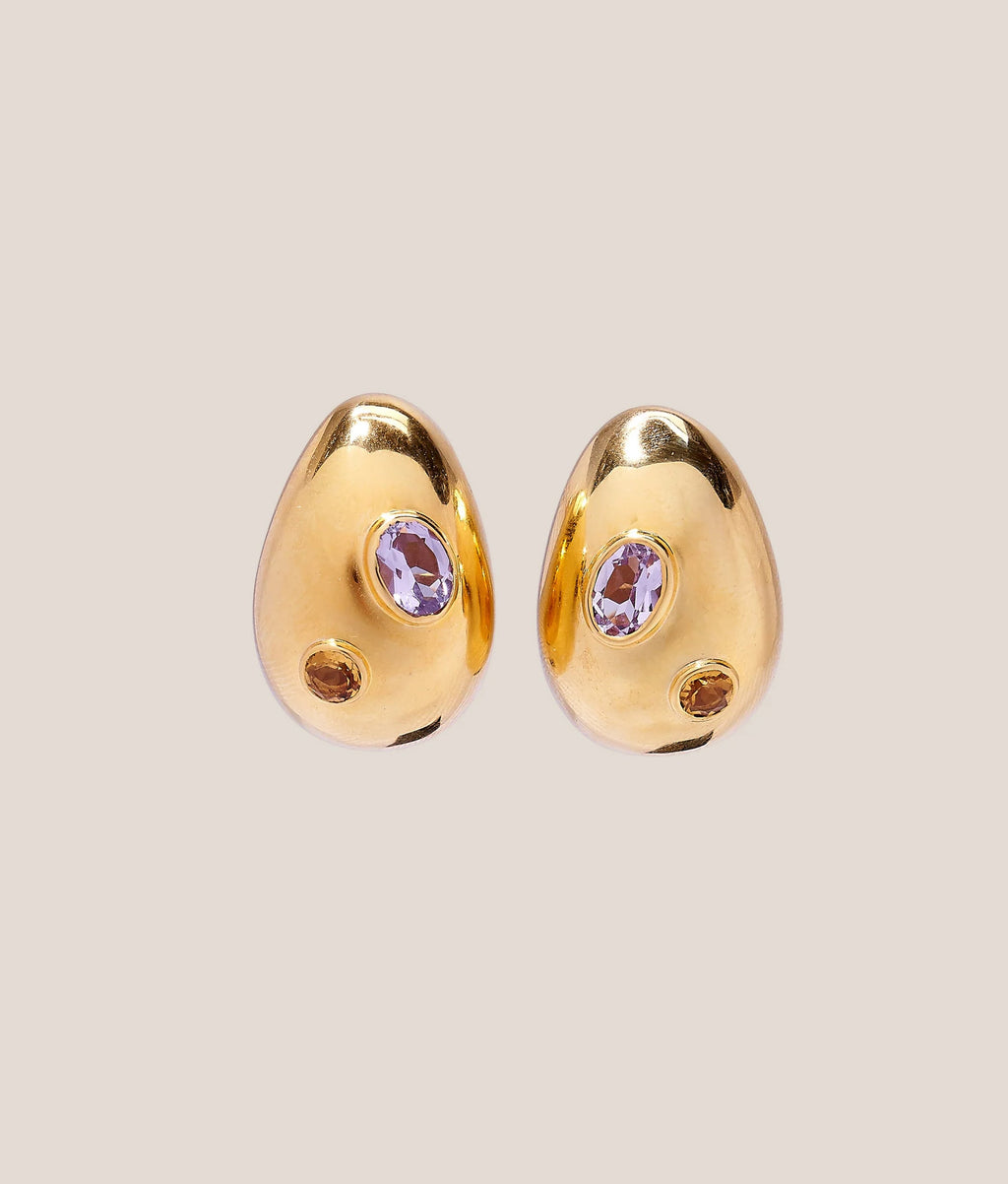 Boucles d'oreilles Mini Arp Lizzie Fortunato | Cloutées en or