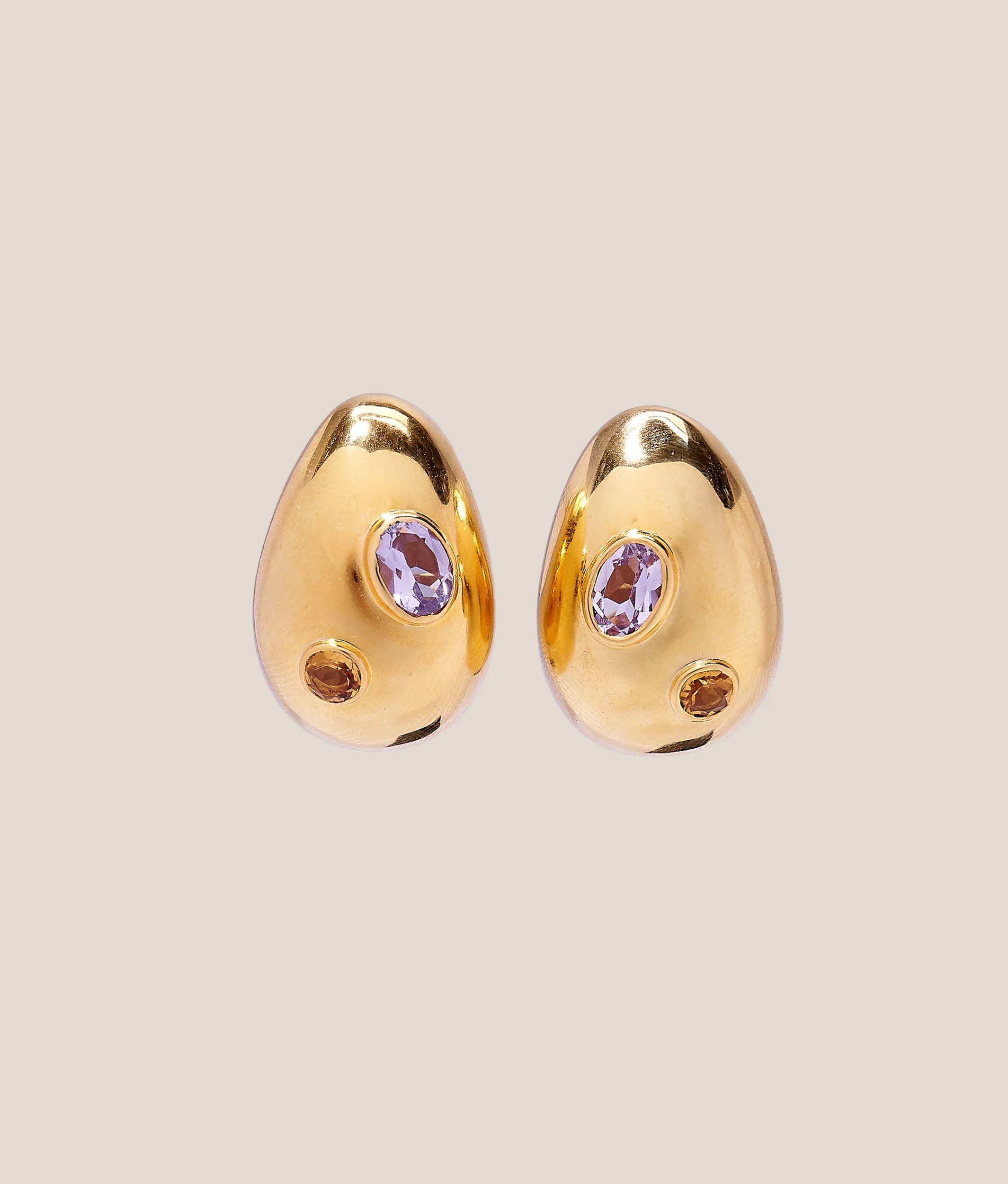 Boucles d'oreilles Mini Arp Lizzie Fortunato | Cloutées en or