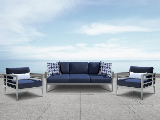 Belamar 1 Canapé + Fauteuil (Lot de 2) - Bleu