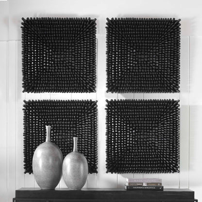 Panneau mural en bois noir Abbyson Home Portside