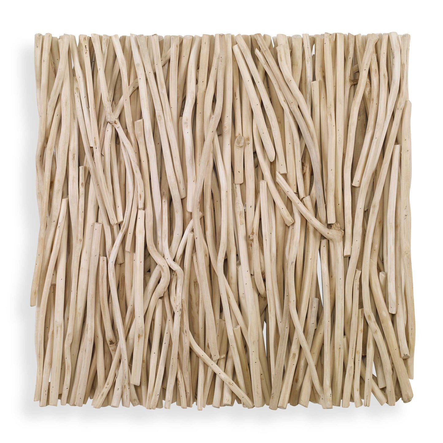 Décoration murale carrée en bois blanchi et teck ramassé d'Abbyson Home