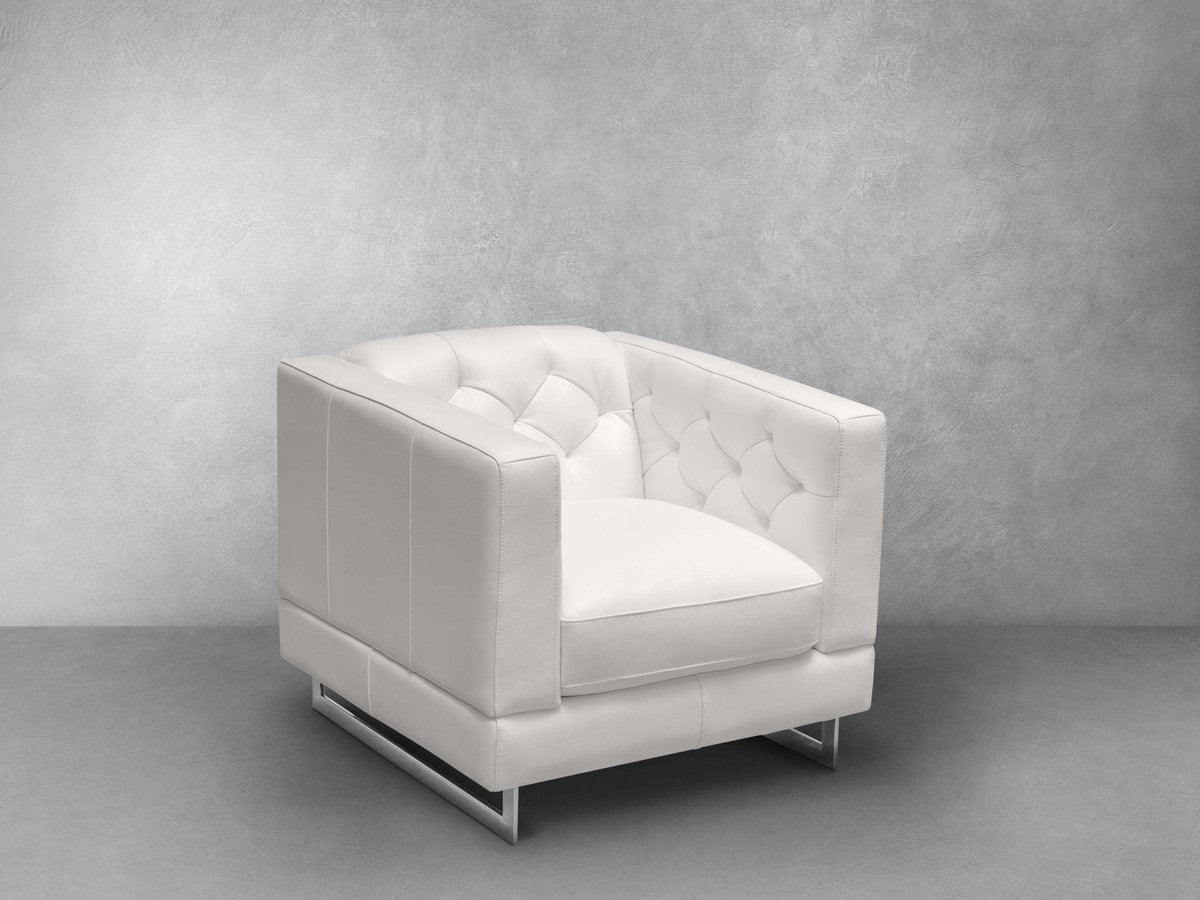 Fauteuil en cuir Margaret - Blanc