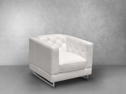 Fauteuil en cuir Margaret - Blanc