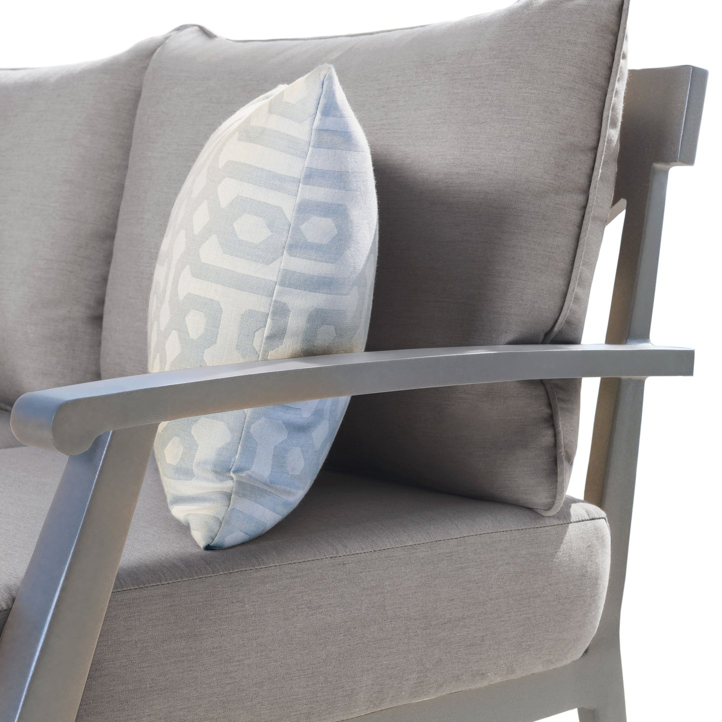 Canapé d'angle d'extérieur Marilla - Gris (sans table basse)