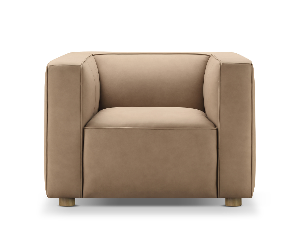 Fauteuil en cuir nubuck Matteo de JoJo Fletcher - Saddle