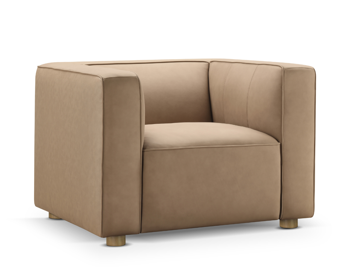 Fauteuil en cuir nubuck Matteo de JoJo Fletcher - Saddle