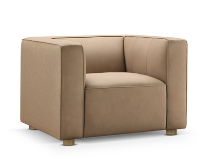 Fauteuil en cuir nubuck Matteo de JoJo Fletcher - Saddle