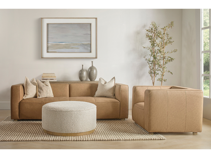 Fauteuil en cuir nubuck Matteo de JoJo Fletcher - Saddle