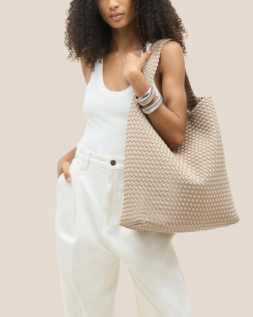 Grand sac hobo Nomad | Écru