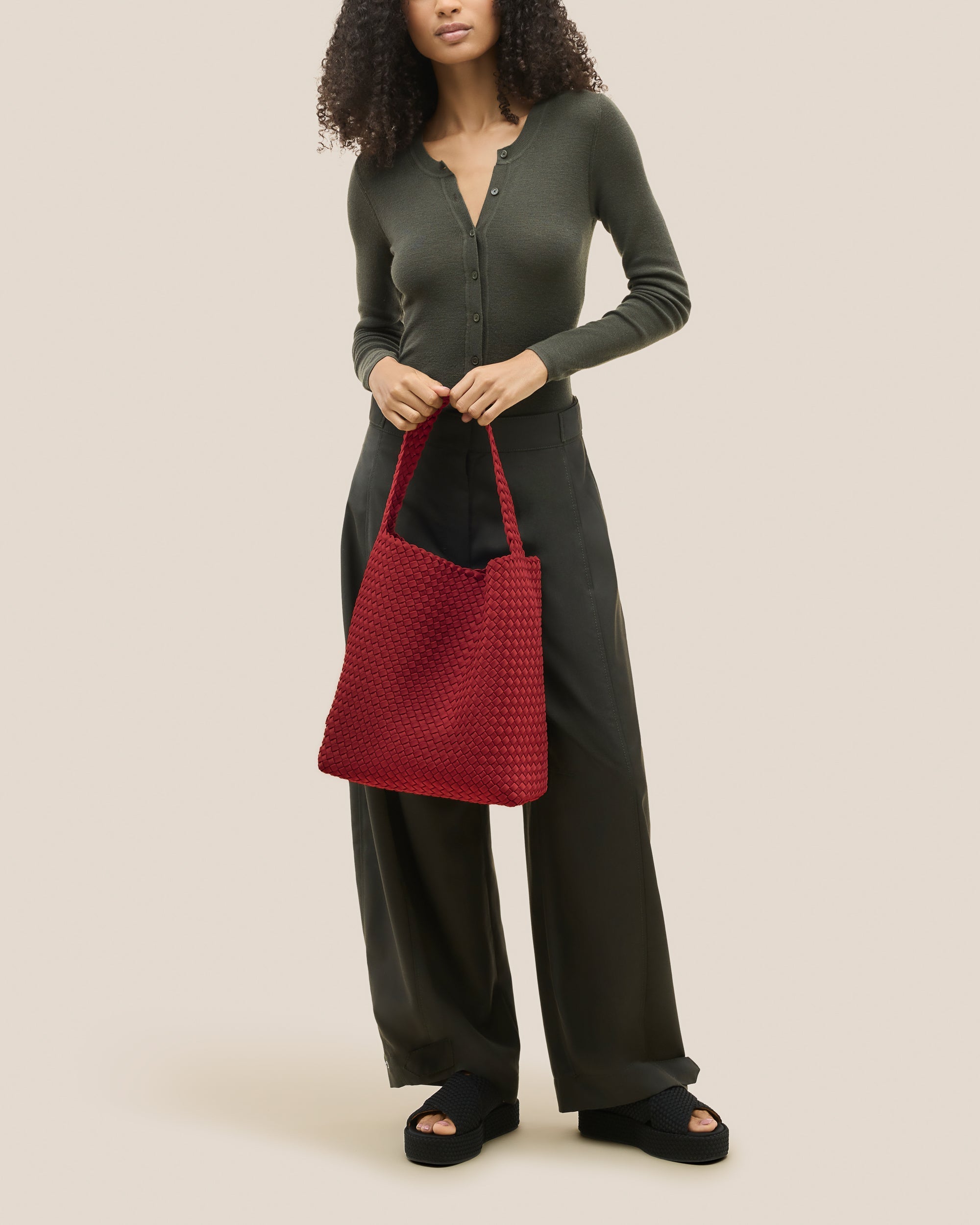 Sac hobo Nomade taille moyenne | Rouge