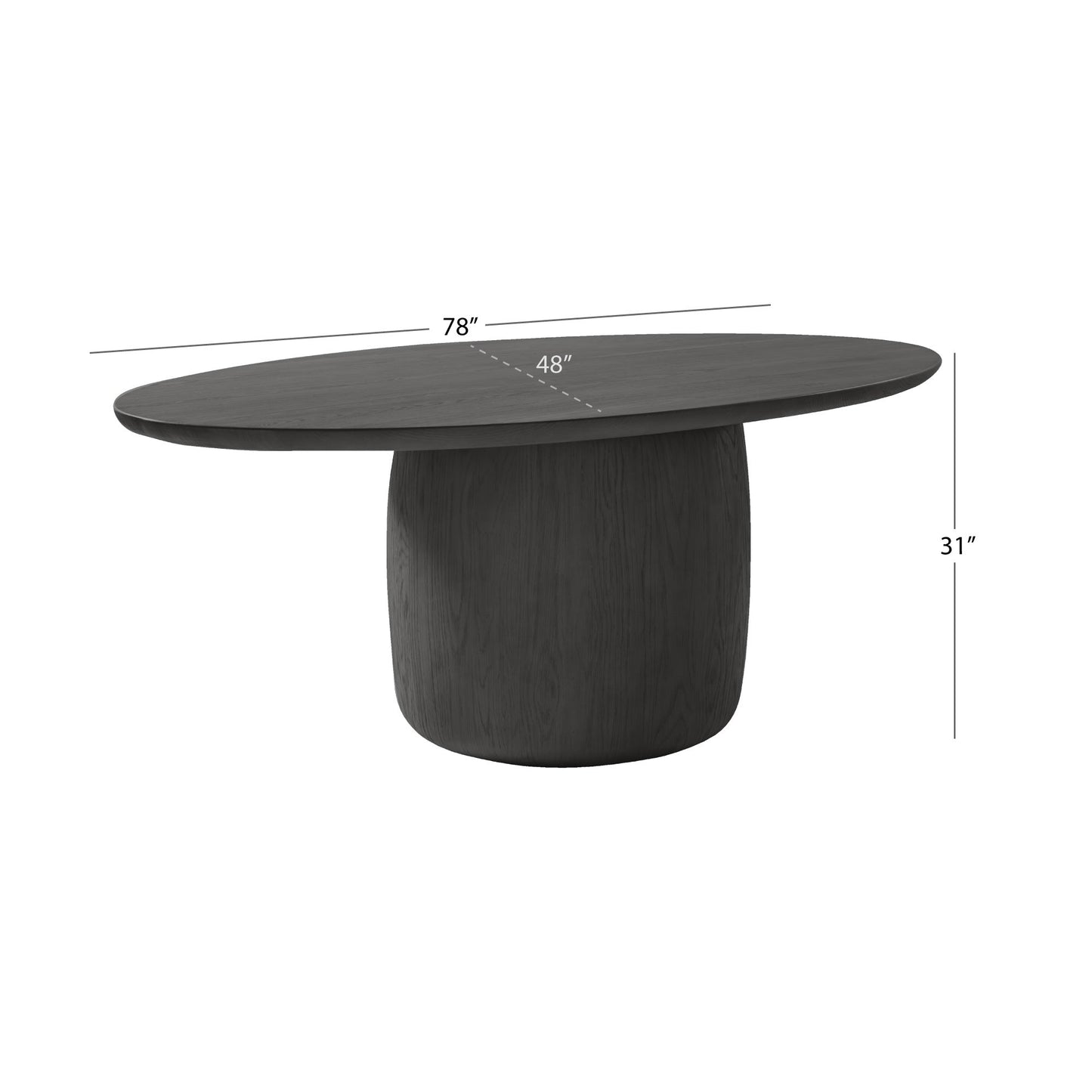 Table de salle à manger ovale Pauline en chêne noir de JoJo Fletcher (78 pouces)