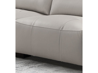 Canapé d'angle modulaire en cuir Teagan 6 pièces - Gris