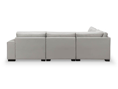 Canapé d'angle modulaire en cuir Teagan 6 pièces - Gris