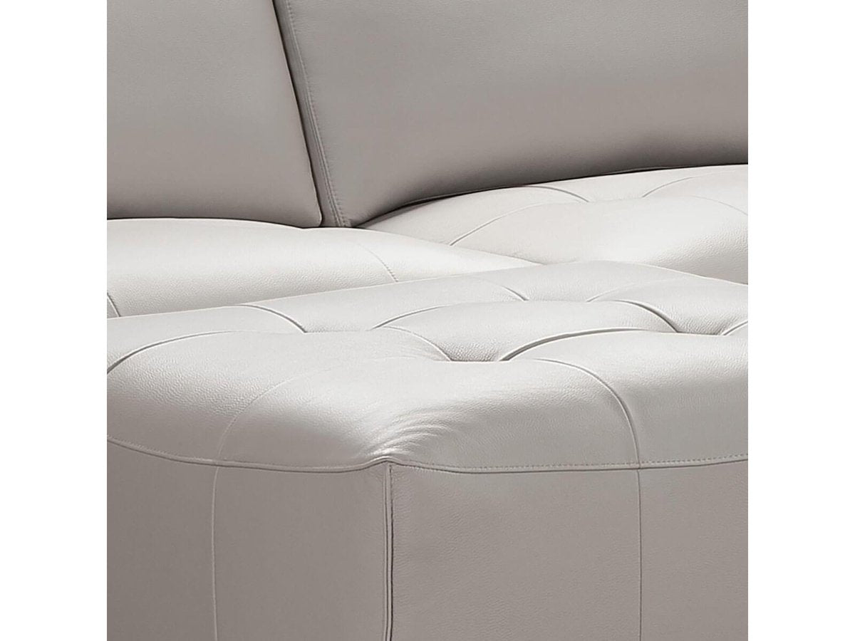 Canapé d'angle modulaire en cuir Teagan 6 pièces - Gris