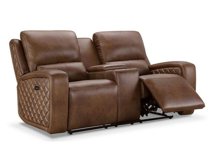 Canapé inclinable électrique Raymond en cuir - Camel