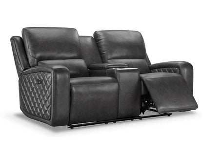 Canapé inclinable électrique Raymond en cuir gris