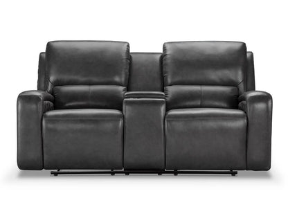 Canapé inclinable électrique Raymond en cuir gris