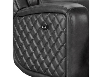 Canapé inclinable électrique Raymond en cuir gris