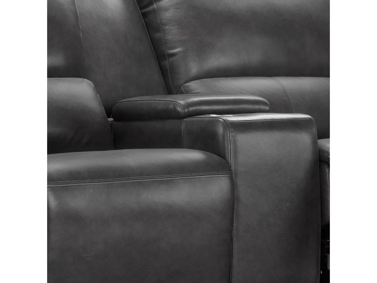 Canapé inclinable électrique Raymond en cuir gris