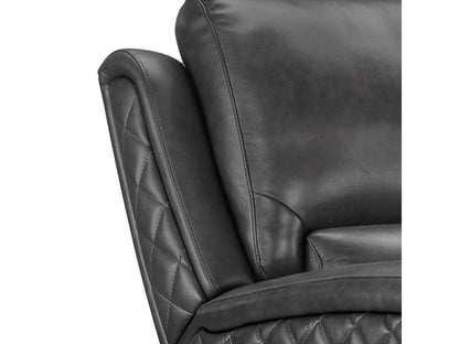 Canapé inclinable électrique Raymond en cuir gris