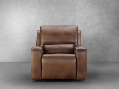 Fauteuil inclinable électrique en cuir Raymond - Camel
