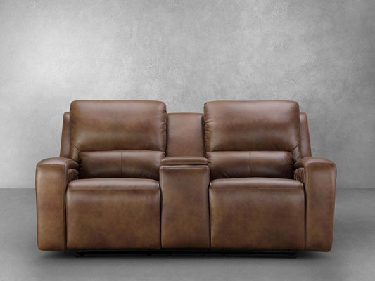 Canapé inclinable électrique Raymond en cuir - Camel