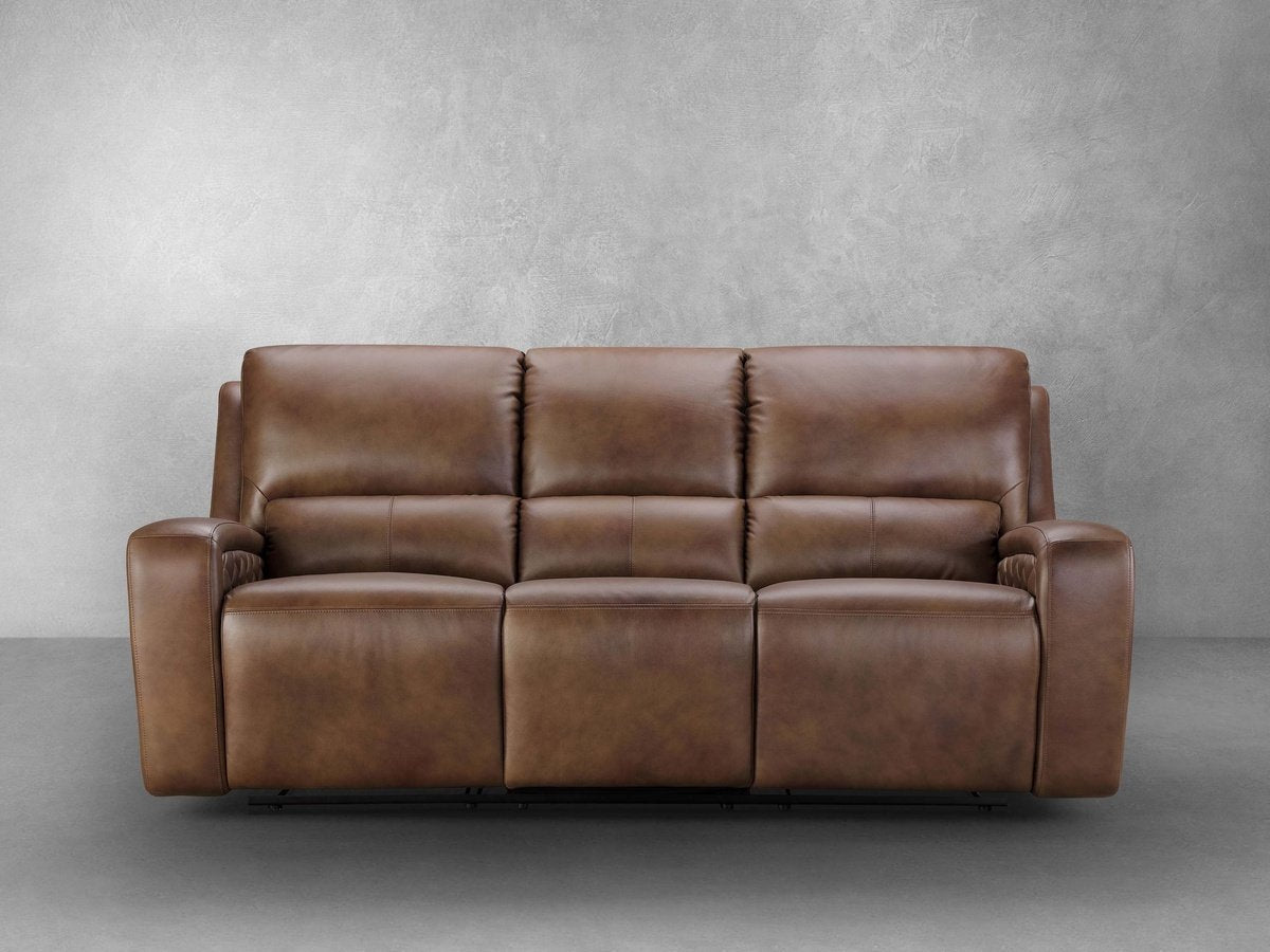 Canapé inclinable électrique en cuir Raymond - Camel