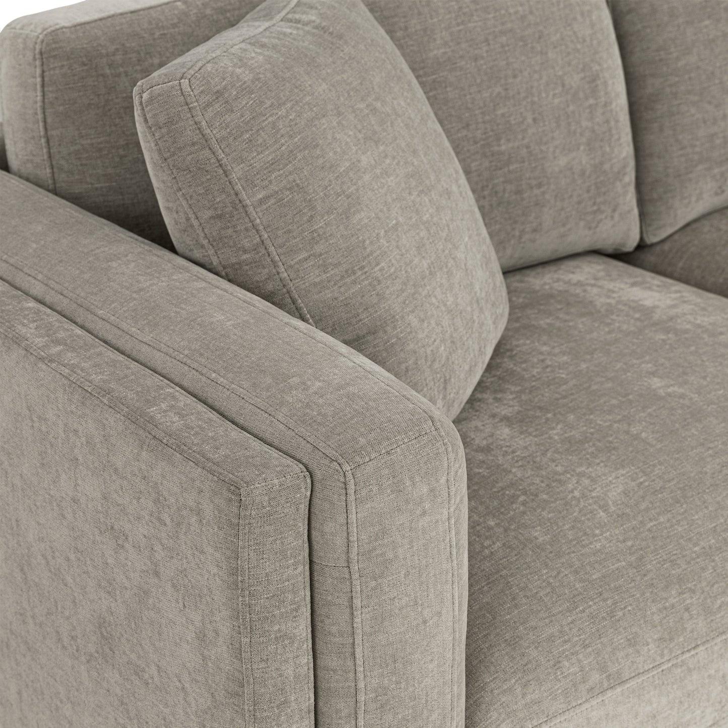 Canapé en tissu Renee avec base en bois, gris