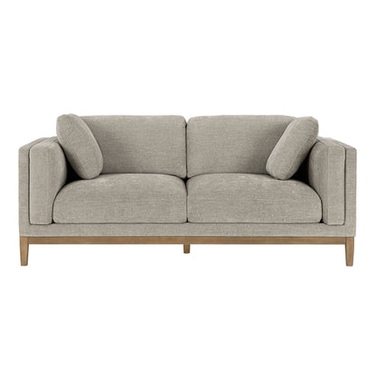 Canapé en tissu Renee avec base en bois, gris