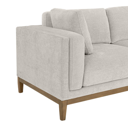 Canapé en tissu Renee avec base en bois, gris clair