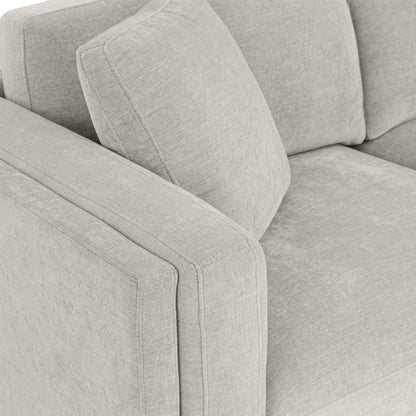 Canapé en tissu Renee avec base en bois, gris clair