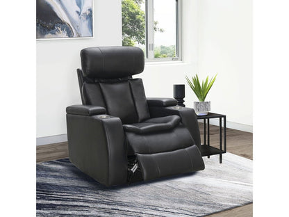 Fauteuil inclinable électrique Zayne en cuir noir