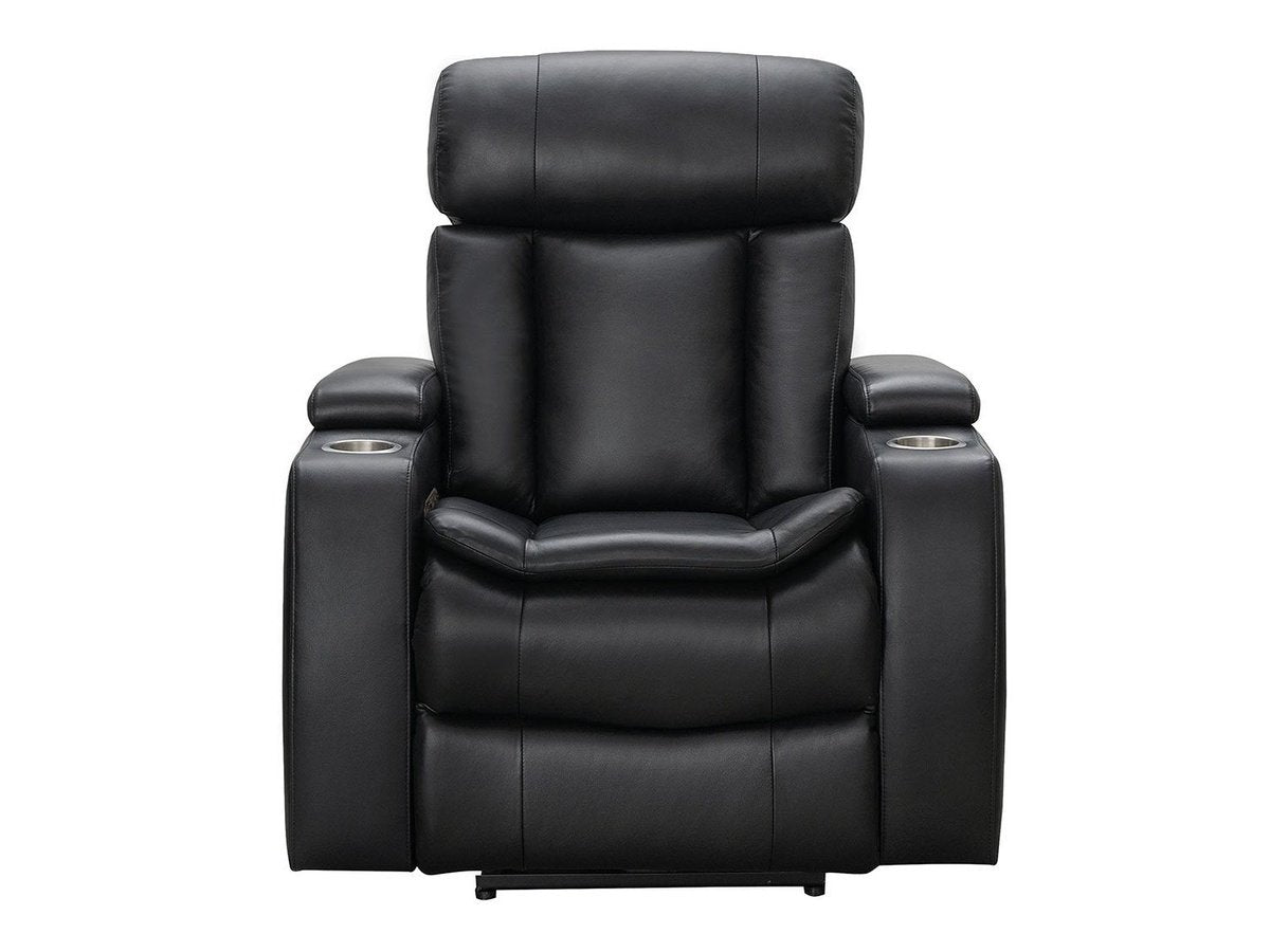 Fauteuil inclinable électrique Zayne en cuir noir
