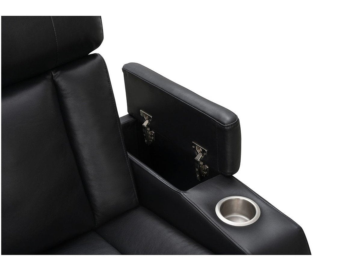 Fauteuil inclinable électrique Zayne en cuir noir