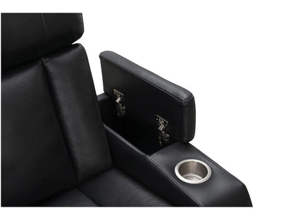 Fauteuil inclinable électrique Zayne en cuir noir