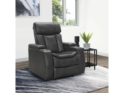 Fauteuil inclinable électrique Zayne en cuir gris