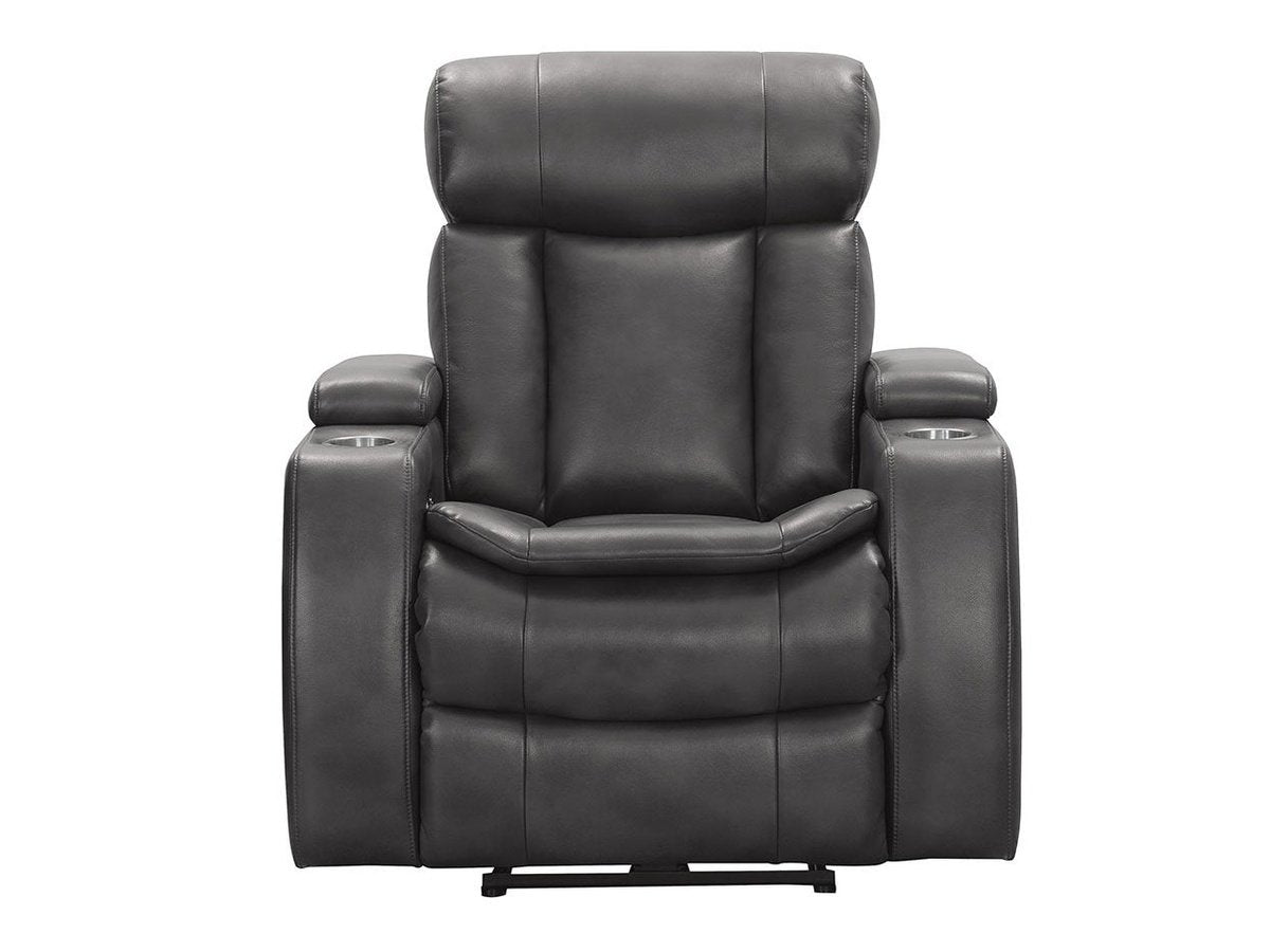 Fauteuil inclinable électrique Zayne en cuir gris